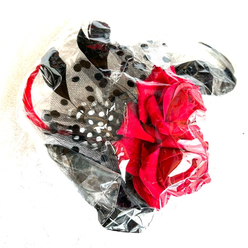Brand New Women's Black & Red Fascinator